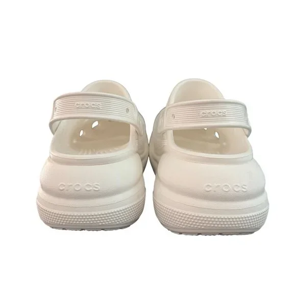 Crocs Classic Crush Clogs In White, Size M8 W10 WORN ONCE - Picture 3 of 10